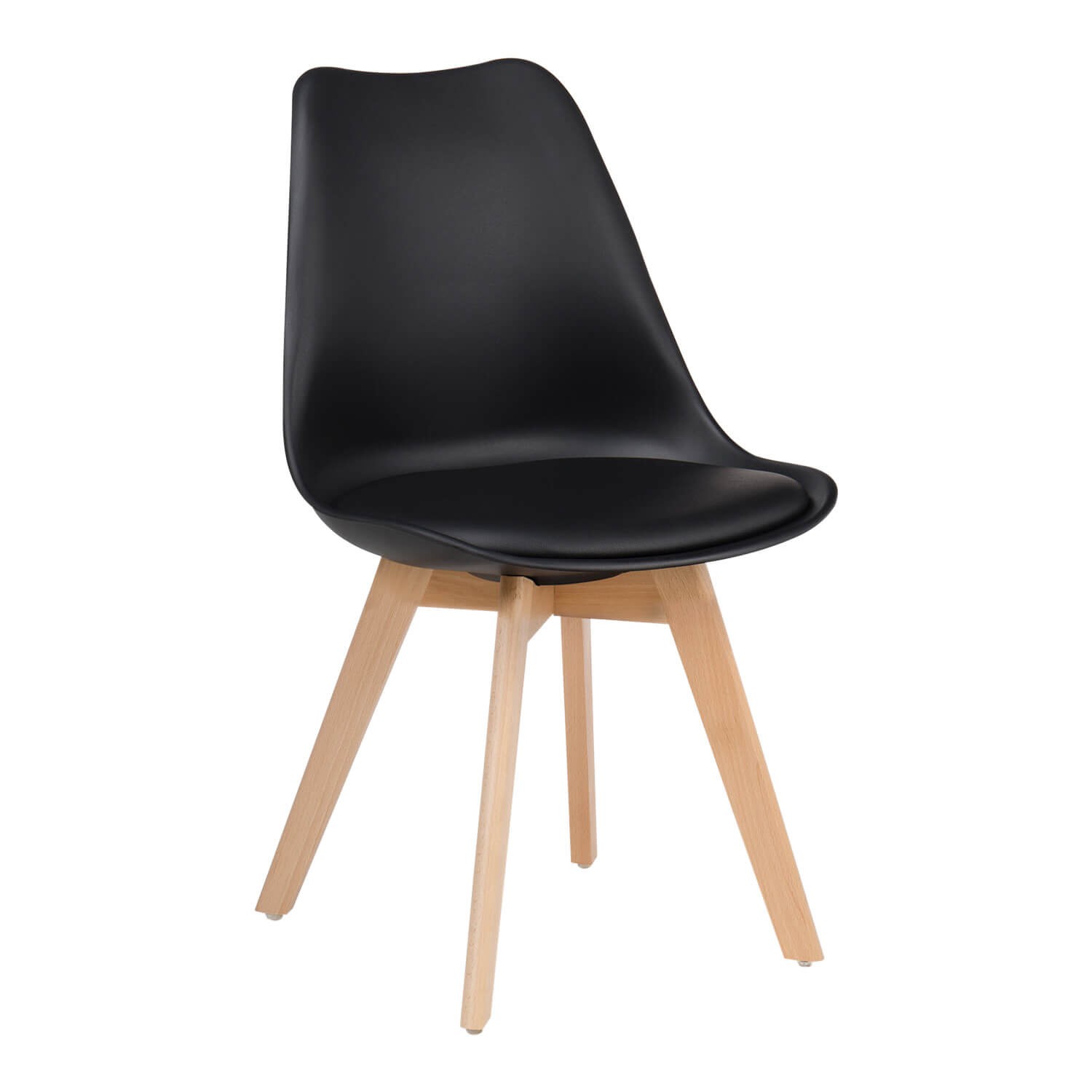 Nordic Style Wood Chair In Black